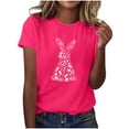 thumbnail image 1 of Tauxra Hauts d'Été à Manches Courtes pour Femmes, T-Shirts à Col Rond pour Femmes, Blouse T-Shirt Décontractée à Imprimé de Pâques, 1 of 6