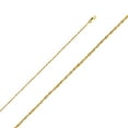thumbnail image 2 of Wellingsale 14k Yellow Gold Polished Solid 1.5mm Diamond Cut Solid Rope Chain Necklace with Lobster Claw Clasp - 16", 2 of 6