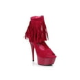 thumbnail image 2 of E-609-Aponi, 6" Heel Womens Platform open toe pump w/ Fringe. 6 / Purple, 2 of 5
