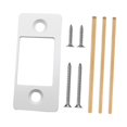 thumbnail image 3 of Placa de cierre para cerrojo con 4 tornillos y tacos de madera para fijar el cerrojo en el lateral estrecho blanco, 3 of 9
