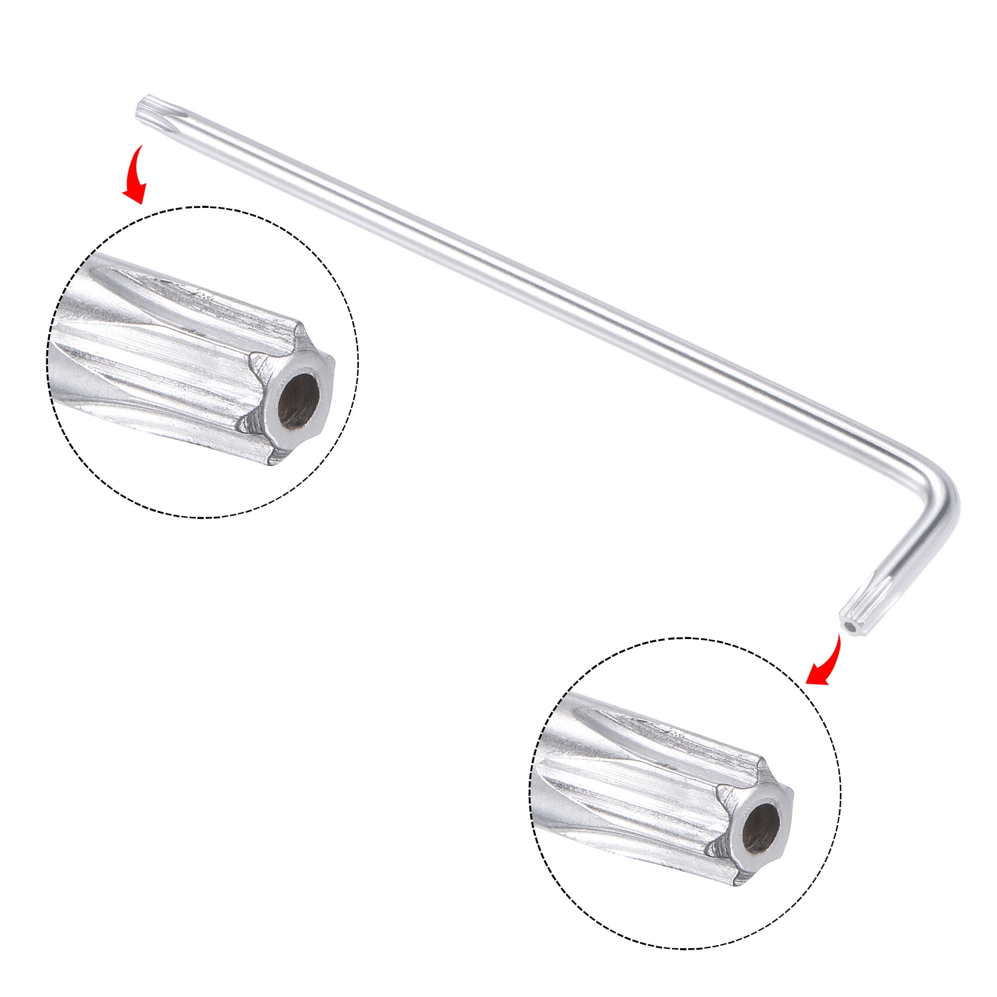 Unique Bargains Anti Tamper Torx Star Key Bit Wrench L-Shape Long Arm CR-V Steel T25
