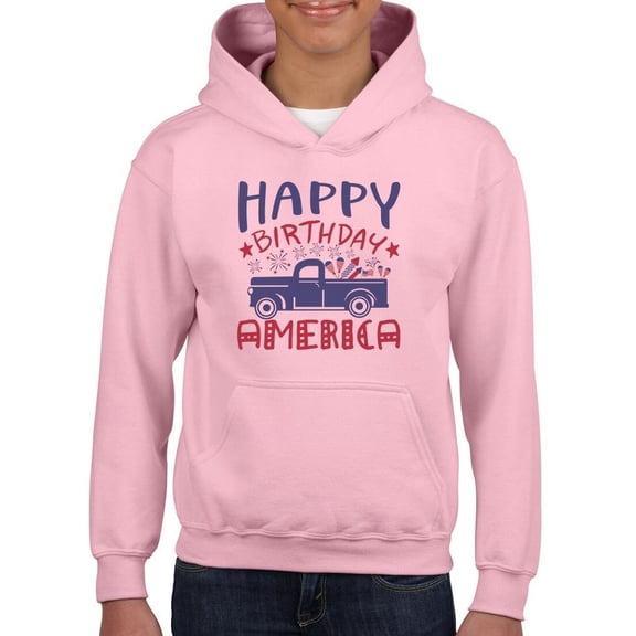 Happy Birthday America! Hoodie Juniors -Image by Shutterstock, Large