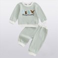 thumbnail image 2 of TOWED22 Baby Boy Football Outfit Waffle Knit Striped Long Sleeve Embroidered Round Neck Sweatshirt Pants Set Toddler Fall Clothes(Blazer,18-24 M), 2 of 8