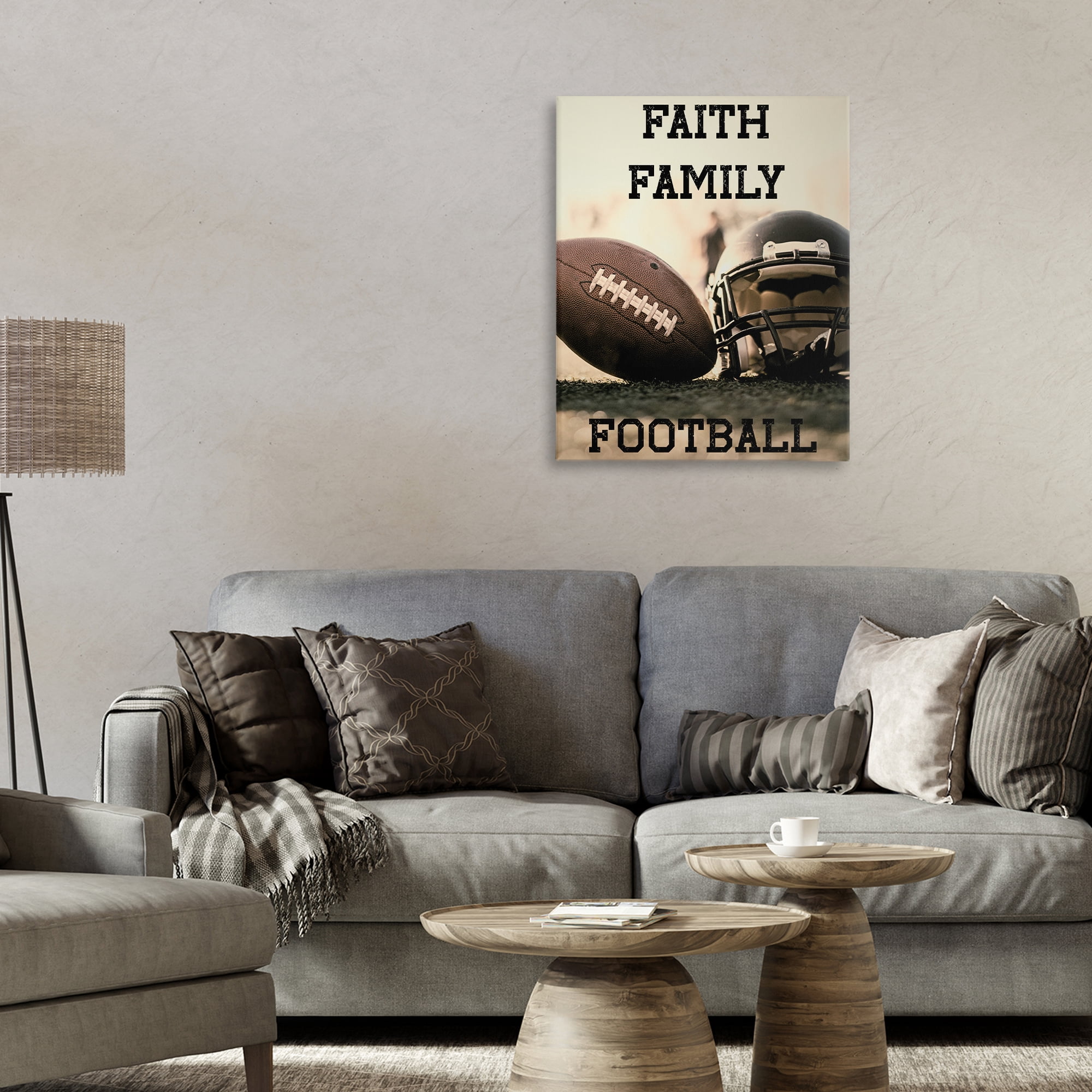 Stupell Industries Faith Family Football Canvas Wall Art, design by Jesse Keith