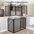 thumbnail image 5 of 4-Panel Indoor Pet Gate for Dogs and Small Pets, Foldable Freestanding Dog Fence for Stairs, Hallways, Doorways, 72 x 24 Inch Wooden Pet Barrier, Black Finish with Easy Storage Panels by PETMAKER, 5 of 6