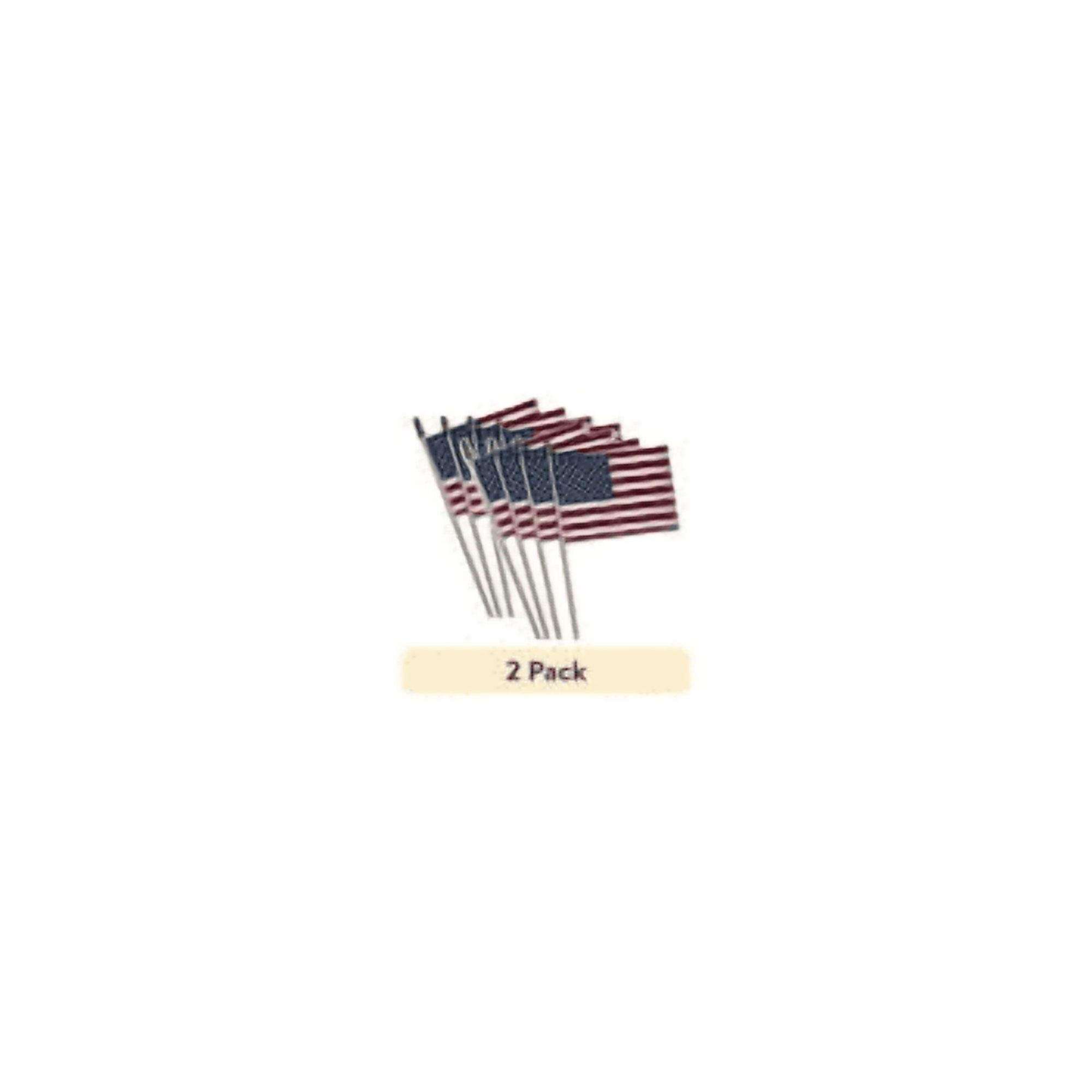 (2 pack) 4x6in Polycotton Betsy Flags US Stick Flags 4-pack