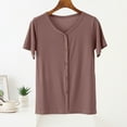thumbnail image 2 of GERsome Womens Solid Color Short Sleeve T Shirts Soft V Neck Shirts for Women Summer Loose Fit Lightweight Basic Tee Tops L-XXL, 2 of 3