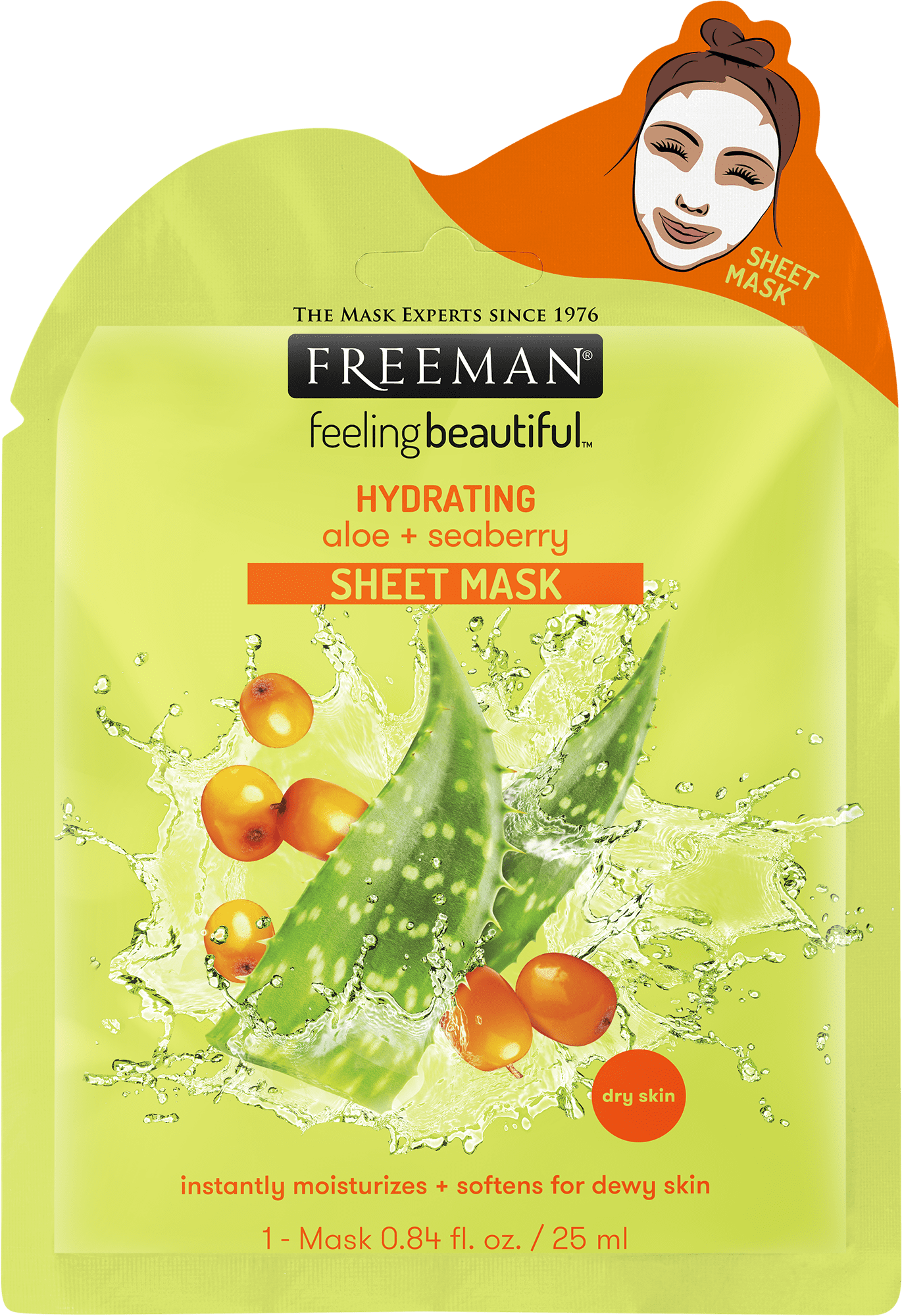 Hydrating Aloe And Seaberry Sheet Mask By Freeman, 0.84 Oz - Walmart.com