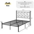 thumbnail image 3 of Costway Full Size Metal Platform Bed Frame Vintage Headboard Mattress Foundation Black, 3 of 10