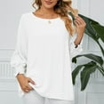 thumbnail image 4 of Hfyihgf Womens Blouses Fashion Smocked Long Sleeve Round Neck Batwing Casual Flowy Chiffon Office Work Shirts Tops(White,XXL), 4 of 8