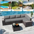 thumbnail image 5 of ASJMR 6 Pieces Patio Outdoor Furniture Set All-Weather Rattan Wicker Conversation Outside Sectional Sofa Chair Set With Cushions & Coffee Table,Gray, 5 of 10