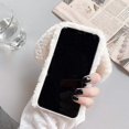 thumbnail image 5 of Funda de peluche súper linda con pelo esponjoso para iPhone 13 Pro Max, suave y cálida felpa de invierno de TPU (blanco peluche, iP), 5 of 5