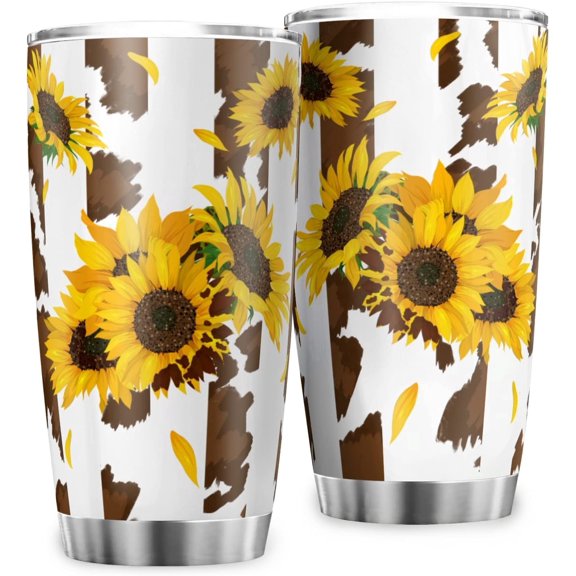 German shepherd Tumbler With Flip Lid Stainless Steel Coffee Cups Vacuum Insulated Travel Mug for Hot and Cold Drinks Travel Tumbler for Vehicle Cup Holders Coffee Mug DIY Tumblers (20oz, Sunflower)