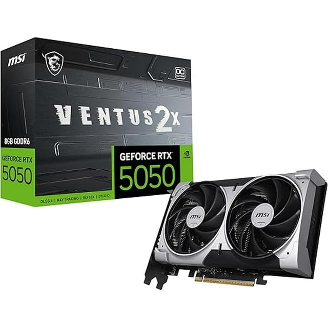 Tarjeta de Video MSI Nvidia GeForce RTX 5050 8G VENTUS 2X OC 8GB GDDR6 2 Fan DLSS 4 PCI Express 5.0 IA