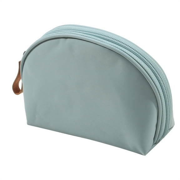 Half Moon Cosmetic Beauty Bag for Purse Travel Handy Makeup Pouch for Women Girls Toiletries Storage Bag (Blue)