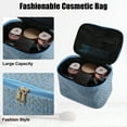 thumbnail image 3 of Unique Bargains Makeup Bag Cosmetic Travel Bag Case Woolen Large Makeup Bag Organizer Bag for Women Plaid Pattern Blue, 3 of 6