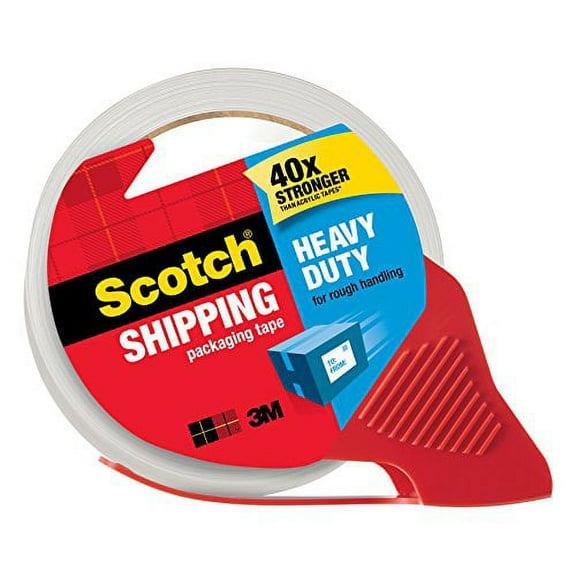 Scotch Heavy Duty Shipping Packaging Tape with Refillable Dispenser (Pack of 3)