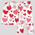 thumbnail image 3 of Jamicy Womens Loungewear Valentine's Day Silky Pajamas Floral Print Satin Pajama Set Long Sleeve Button Up Soft Sleepwear Cute Pj Sets, 3 of 7