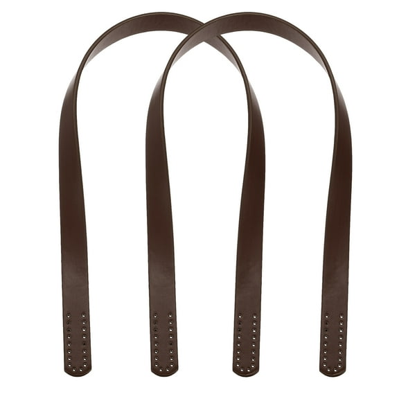 2pcs 24 Inch (60cm) Leather Purses Straps Handbag Belt Band Bag Handles, Dark Brown