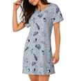 thumbnail image 2 of Naloa Shells And Sand Print Women Nightgowns,Womens Loungewear,Short Sleeve Sleepwear,Comfy Ladies Nightdress, 2 of 6