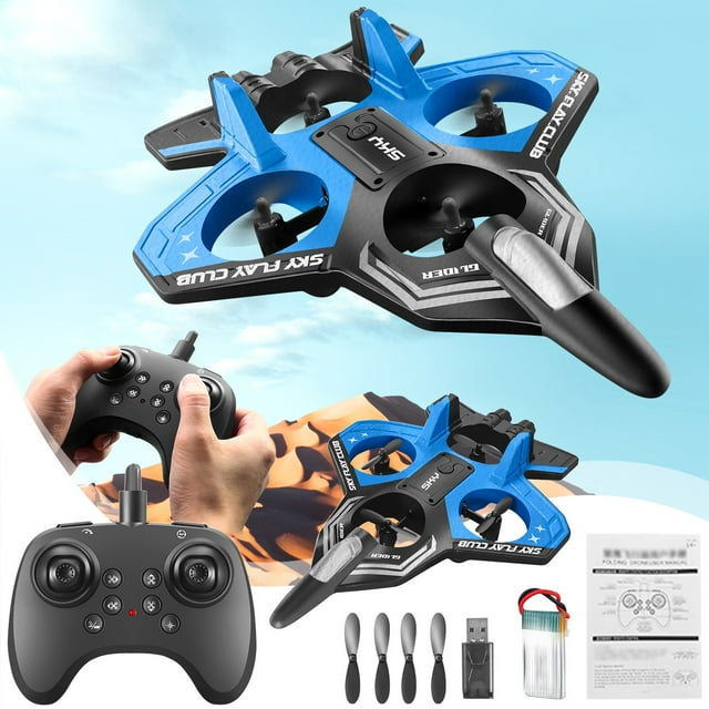 Juguetes para piscina, juguete para bebés, avión RC a control remoto para principiantes, dron de espuma con modo sin cabeza, función de mantenimiento de altitud y luz, ideal como regalo para niños y a