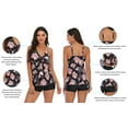 thumbnail image 6 of Zando Tankini Swimsuits for Women Two Piece Bathing Suits Floral Print Tank Top with Boyshorts Tummy Control Black Print XL, 6 of 8