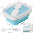 thumbnail image 3 of Fiambrera de silicona con cuchara y tenedor, contenedor de almacenamiento de alimentos plegable con tapa a presión, 590 ml, Sunny, 3 of 5