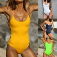thumbnail image 2 of ENJOYW Solid Color Swimwear Wireless Beachwear Cross Design Ladies Swimsuit for VacationPolyester, 2 of 7
