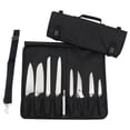 thumbnail image 1 of La bolsa para cuchillos de chef (más de 8 ranuras) está acolchada y tiene capacidad para 8 cuchillos MÁS el cuchillo de carnicero, el cuchillo de acero, 4 utensilios y una bolsa con cremalle, 1 of 5