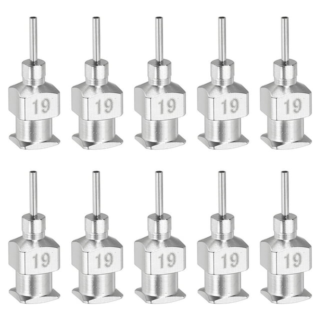 10 Pcs 19G 0.26 Inch Bent Blunt Tip Dispensing Needle with Lure Lock for Refilling Liquid Adhesives