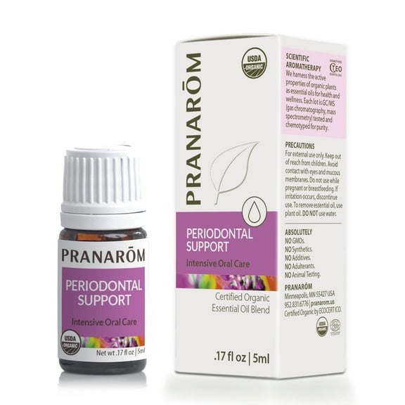Pranarom - Periodontal Support Wellness Blend 5ml - 100% Pure Organic Essential Oils, Soothing, Fresh Minty Breath, No Adulterants, Sustainably Sourced