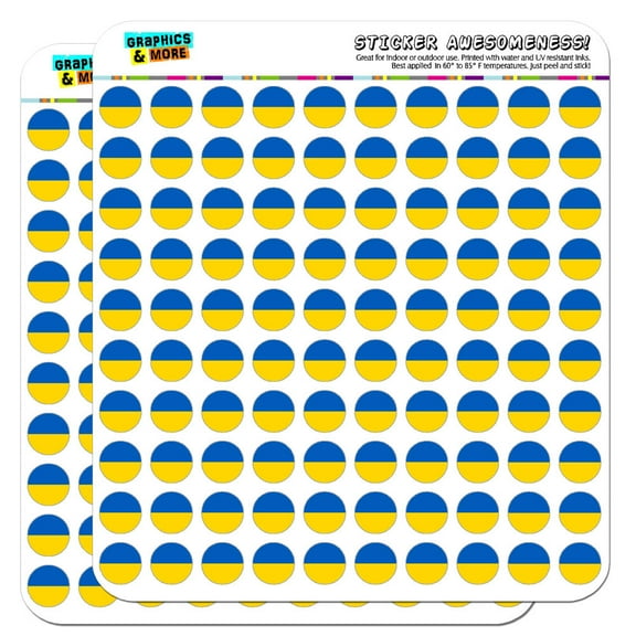 Ukraine National Country Flag 1/2" (0.5") Scrapbooking Crafting Stickers