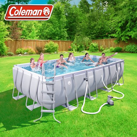 Coleman Power Steel 18' x 9' x 48" Rectangular Frame Swimming Pool Set