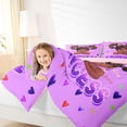 thumbnail image 3 of Castle Fairy Black Cute Princess Twin Bedding 7-Piece,Sparkle Bow Print Bedding Comforter Set,Purple,Pink Reversible, 3 of 7