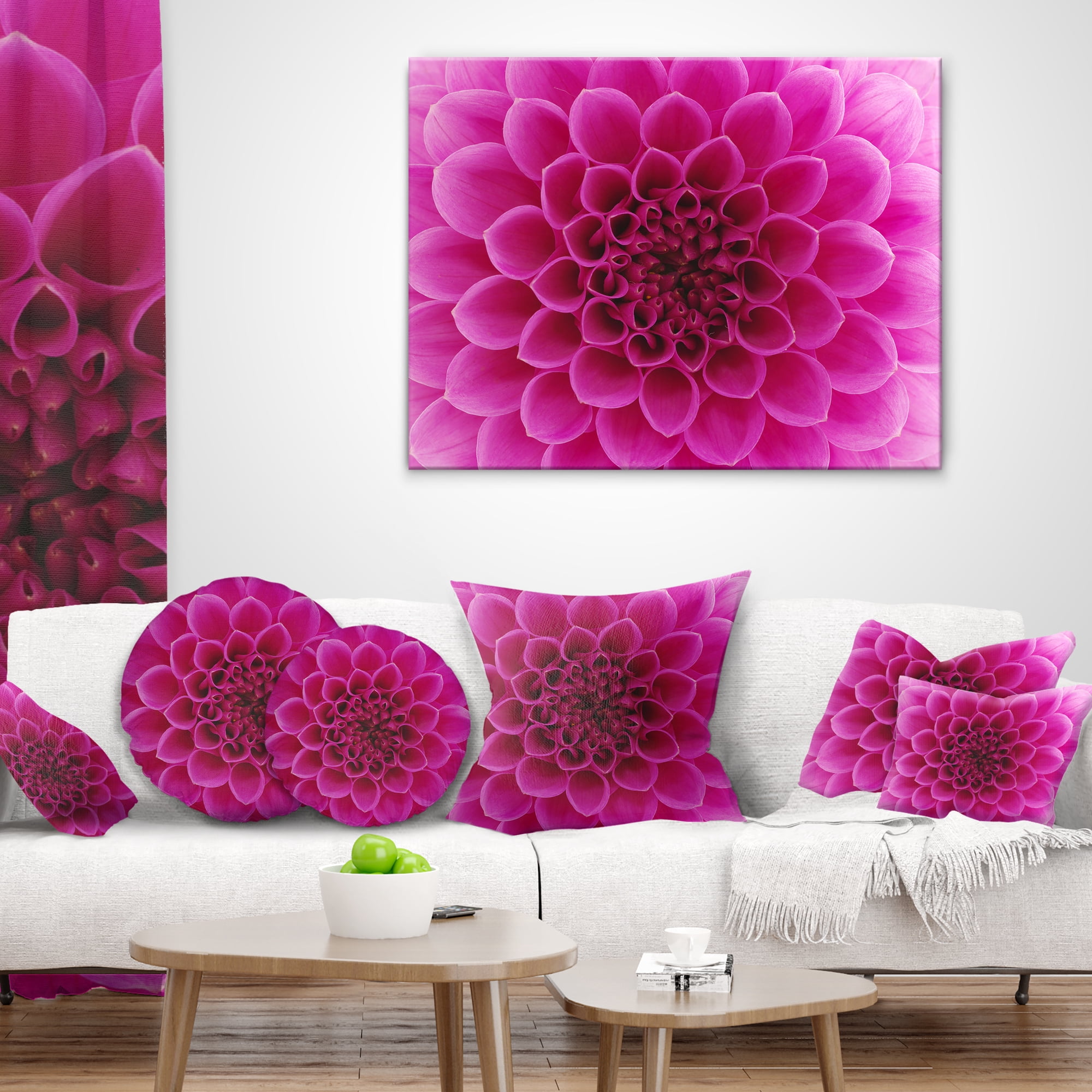 Designart 12" x 20" Pink Polyester Throw Pillow
