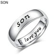 thumbnail image 5 of Titanium Steel Mom Son I Love You Carved Letter Finger Ring Mother's Day Jewelry, 5 of 5