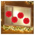 thumbnail image 3 of Christmas Sphere Lights - 200 LED Blossom Ball, Indoor/Outdoor Holiday Decorations - 4.2 Inch, Red, 3 of 6
