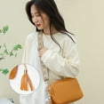 thumbnail image 3 of Bolso bandolera pequeño de PU de gran capacidad para niñas con un solo hombro. Amarillo terroso, 3 of 5