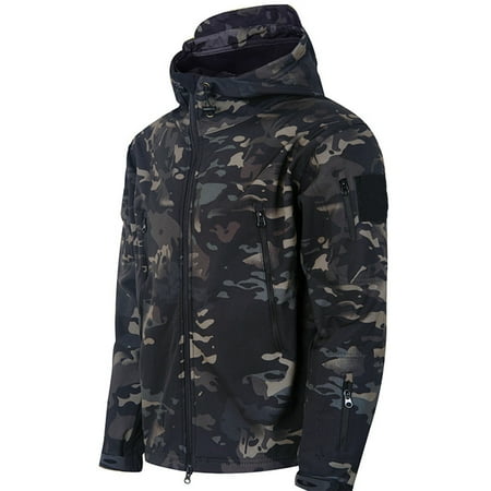 SCSAlgin Men s Military Tactical Jackets Softshell Winter Warm Fleece Hooded Coat Outdoor Hiking Hunting Jacket