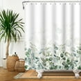 thumbnail image 2 of 72x72 Inches Green Leaves Shower Curtain Watercolor Eucalyptus Sage Botanical Plants Flower Nature Scenery Shower Curtains for Bathroom Decor Waterproof Polyester Fabric with Hooks, 2 of 6