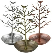 Ring Earring Necklace Jewelry Vintage Bird Tree Stand Display Organizer Holder Show Rack Jewelry Holder Ring Display Holder,Copper