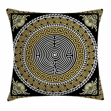 Greek Key Throw Pillow Cushion Cover Clical Pattern With Greek Key Throw Pillow Cushion Cover Clical Pattern With Intricate Design Spiral Waves Frame And