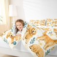 thumbnail image 5 of Manfei Watercolor Golden Dog Full Size Bedding Sets, Leaf Foliage Full Size Bed in a Bag, Cream Khaki, Polkadot Reversible, 7 Pieces, 5 of 6
