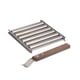 thumbnail image 1 of Hot Dog Roller BBQ Hot Dog Grillers Stainless Steel Sausage Roller Rack with Long Wood Handle Barbecue Hot Dog Rack, 1 of 4