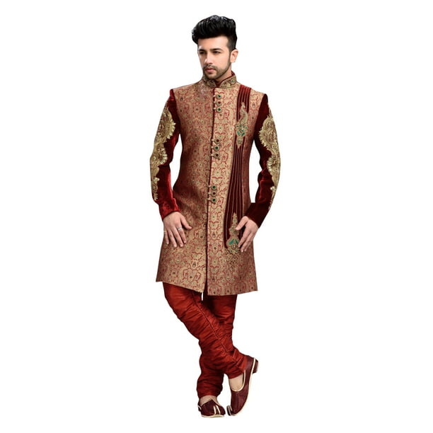 Sherwani maroon deals colour