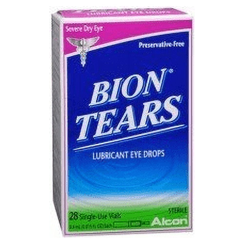 Bion Tears Lubricant Eye Drops, Single-Use Vials, 28 Count,  Pack of 6