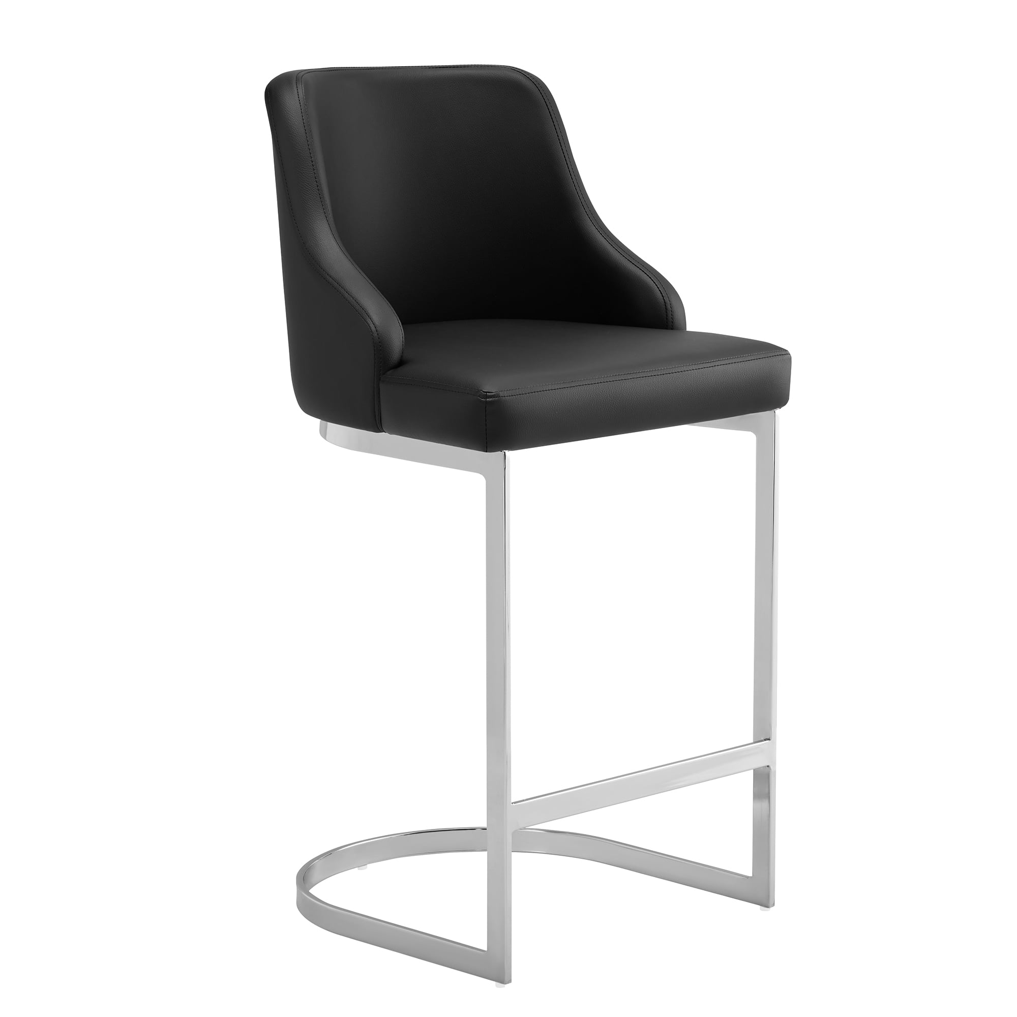 26” Counter Height Bar Stool with Midback, Modern PU Leather