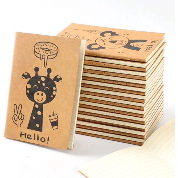 Cuadernos de animales lindos A6, Mini diarios felices de bolsillo, venta al por mayor, pequeño regalo de papel Kraft, libro de composición Gua, Color personalizado, 3-5 días