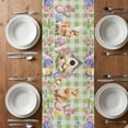 thumbnail image 6 of Easter Bunny Table Runner - 48 Inch Long, Kitchen Dining Table Runner Dresser Scarves, Spring Easter Eggs Floral Sage Green Check Farmhouse Decor for Coffee Tables Wedding Party Banquet, 6 of 8