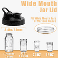 thumbnail image 3 of Pour Spout Lids for Ball Wide Mouth Jars, Airtight Canning Jar Flip Cap Top Lid for Dressing Pouring, Pack of 4, 3 of 6